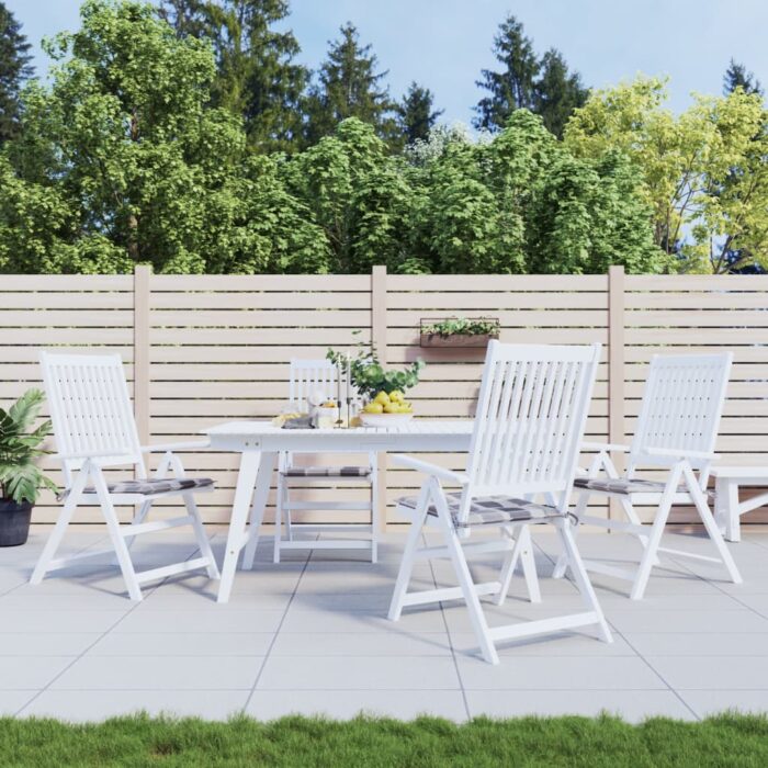 Coussins de chaise de jardin lot de 4 carreaux gris 40x40x3 cm – Image 1