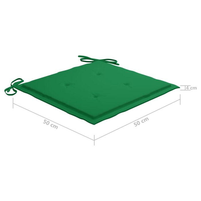 Coussins de chaise de jardin 4 pcs vert 50x50x3 cm tissu oxford – Image 5