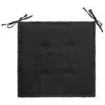 Coussins de chaise jardin lot de 4 noir 50x50x4 cm tissu oxford – Image 3