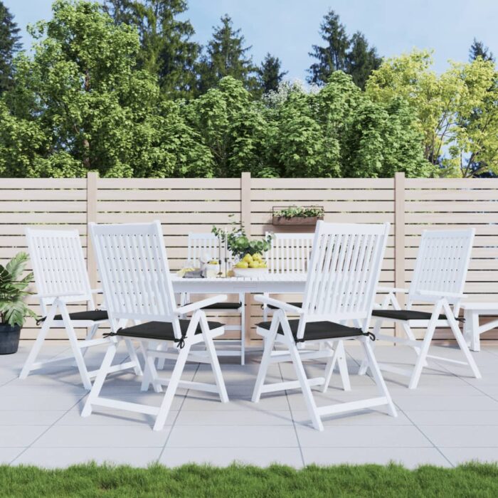 Coussins de chaise de jardin 6 pcs noir 50x50x3 cm tissu oxford – Image 1