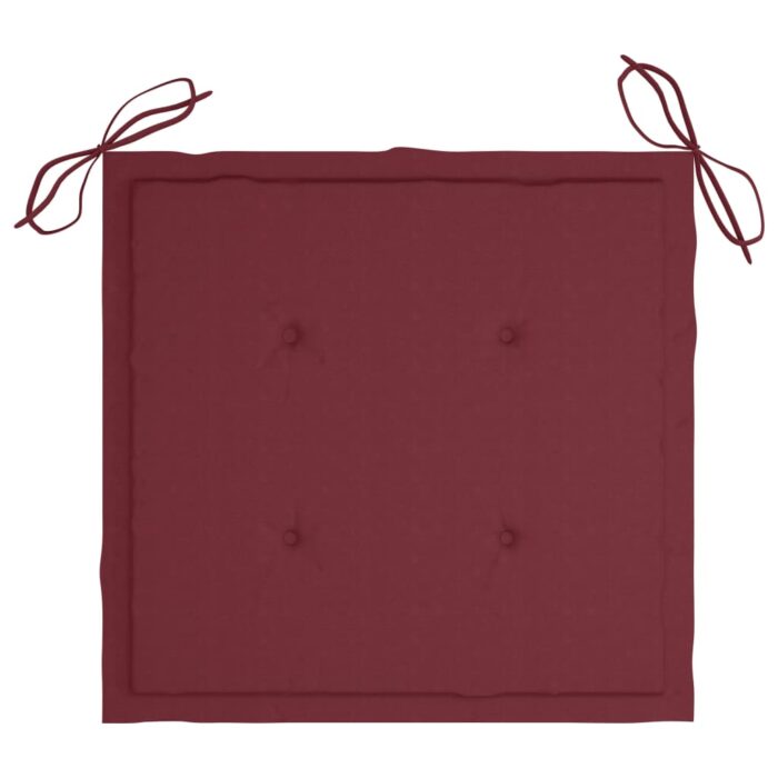 Coussins de chaise de jardin 4 pcs rouge bordeaux 50x50x3 cm – Image 4