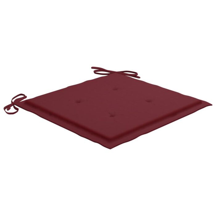 Coussins de chaise de jardin 6 pcs rouge bordeaux 50x50x3 cm – Image 2