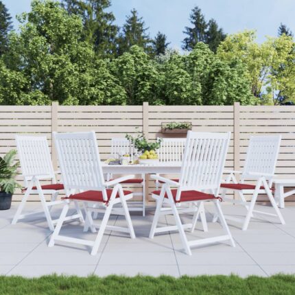 Coussins de chaise de jardin 6 pcs rouge bordeaux 50x50x3 cm