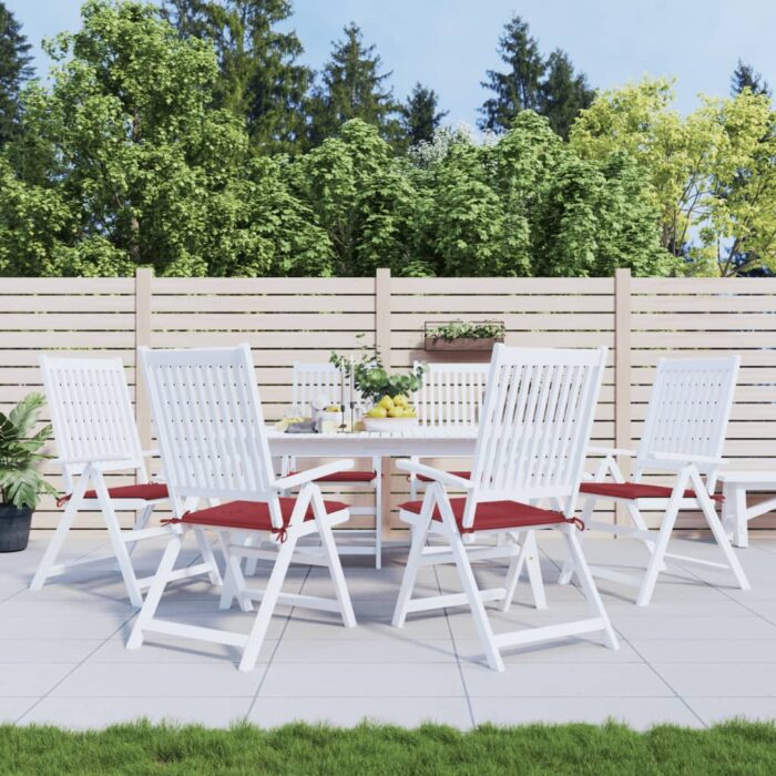 Coussins de chaise de jardin 6 pcs rouge bordeaux 50x50x3 cm – Image 1