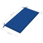 Coussin de banc de jardin bleu royal 100x50x3 cm tissu oxford – Image 3