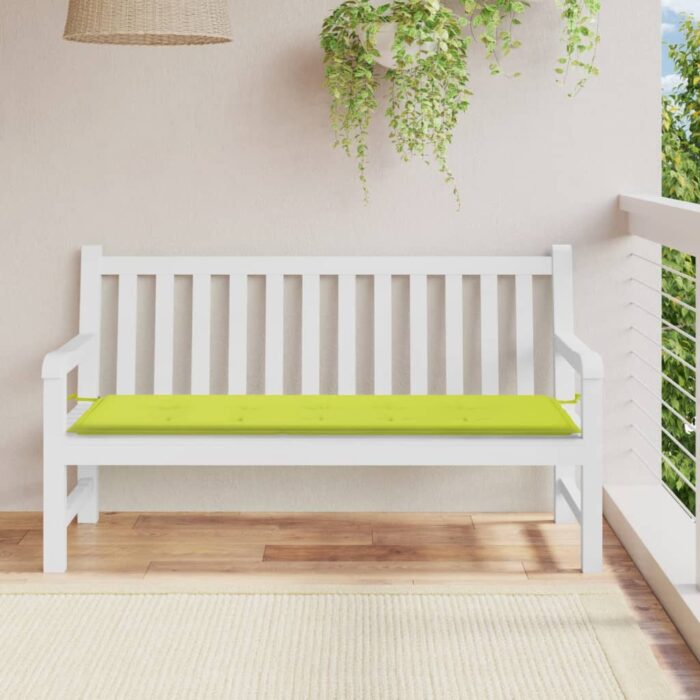 Coussin de banc de jardin vert brillant 150x50x3cm tissu oxford – Image 1