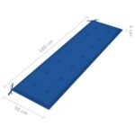 Coussin de banc de jardin bleu royal 180x50x3 cm tissu oxford – Image 3