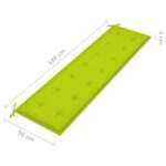 Coussin de banc de jardin vert brillant 180x50x3cm tissu oxford – Image 3