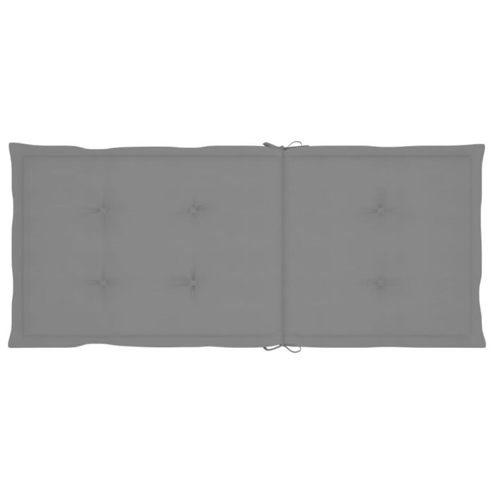 Coussins de chaise de jardin à dossier haut lot de 6 gris tissu – Image 3
