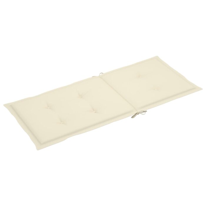 Coussins de chaise de jardin dossier haut lot de 6 crème tissu – Image 2