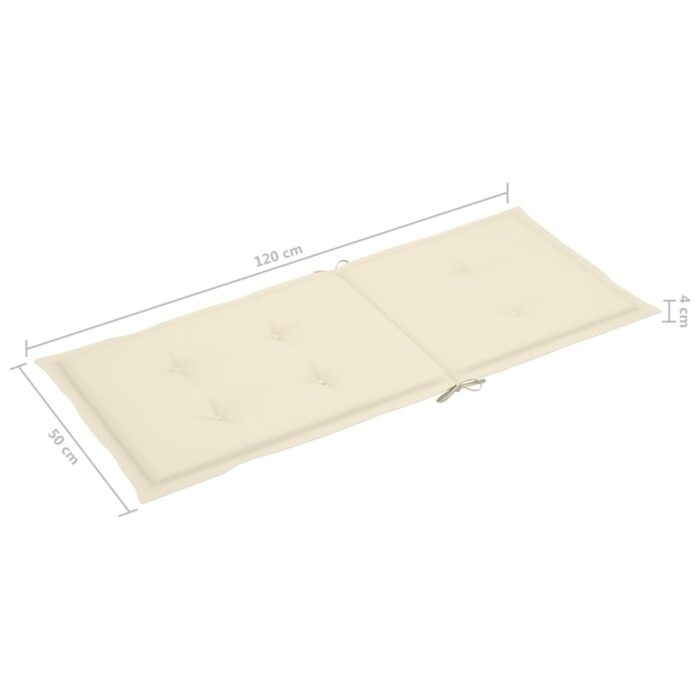 Coussins de chaise de jardin dossier haut lot de 6 crème tissu – Image 5