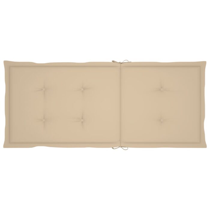 Coussins de chaise de jardin dossier haut lot de 6 beige tissu – Image 2