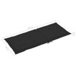 Coussins de chaise de jardin à dossier haut lot de 6 noir tissu – Image 5