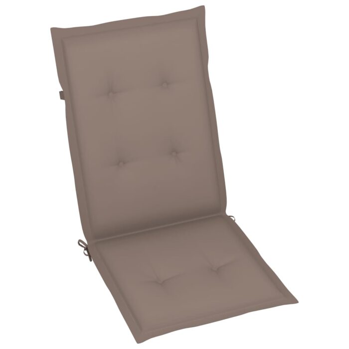 Coussins de chaise de jardin dossier haut lot de 6 taupe tissu – Image 2