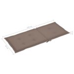 Coussins de chaise de jardin dossier haut lot de 6 taupe tissu – Image 5