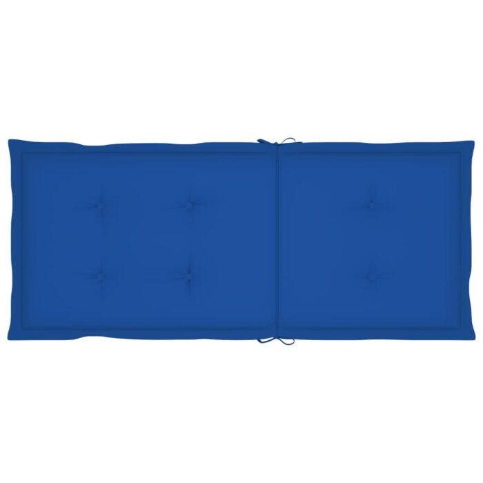Coussins de chaise de jardin à dossier haut lot de 4 bleu royal – Image 3