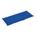 Coussins de chaise de jardin à dossier haut lot de 4 bleu royal – Image 5