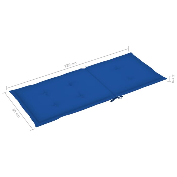 Coussins de chaise de jardin à dossier haut lot de 4 bleu royal – Image 5