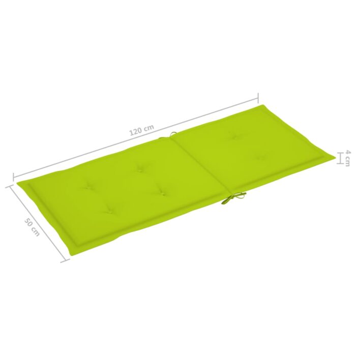 Coussins de chaise de jardin à dossier haut lot de 6 vert vif – Image 5