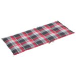 Coussins de chaise jardin dossier haut lot de 4 carreaux rouges – Image 2