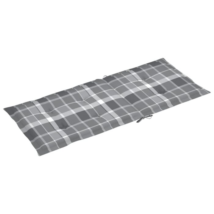 Coussins de chaise jardin à dossier haut lot de 2 carreaux gris – Image 2