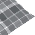 Coussins de chaise jardin à dossier haut lot de 2 carreaux gris – Image 4