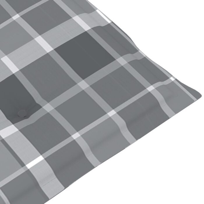 Coussins de chaise jardin à dossier haut lot de 2 carreaux gris – Image 4