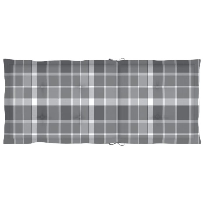 Coussins de chaise jardin à dossier haut lot de 6 carreaux gris – Image 2