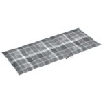 Coussins de chaise jardin à dossier haut lot de 6 carreaux gris – Image 3