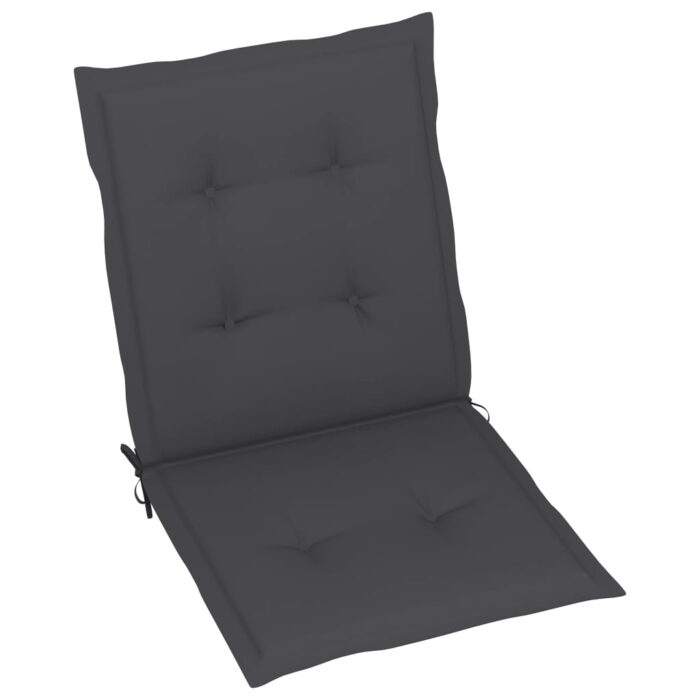 Coussins de chaise de jardin à dossier bas lot de 6 anthracite – Image 3