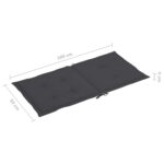 Coussins de chaise de jardin à dossier bas lot de 6 anthracite – Image 5