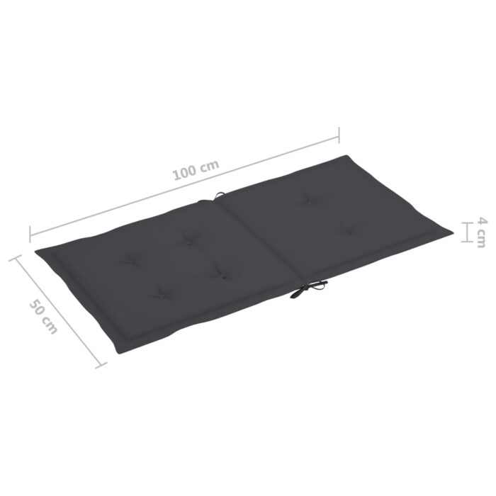 Coussins de chaise de jardin à dossier bas lot de 6 anthracite – Image 5