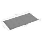 Coussins de chaise de jardin à dossier bas lot de 6 gris – Image 5
