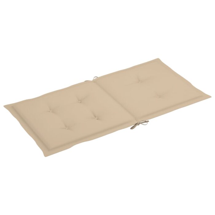 Coussins de chaise de jardin à dossier bas lot de 6 beige – Image 2