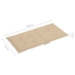 Coussins de chaise de jardin à dossier bas lot de 6 beige – Image 5