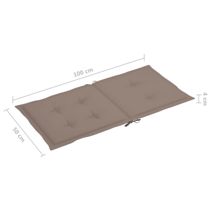 Coussins de chaise de jardin à dossier bas lot de 6 taupe – Image 5