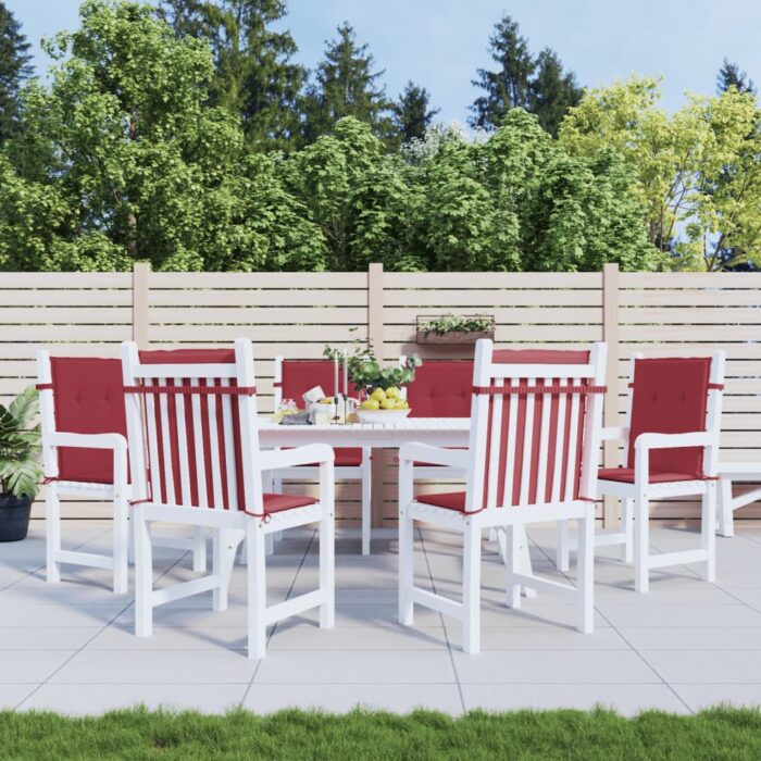 Coussins de chaise de jardin à dossier bas lot de 6 – Image 1