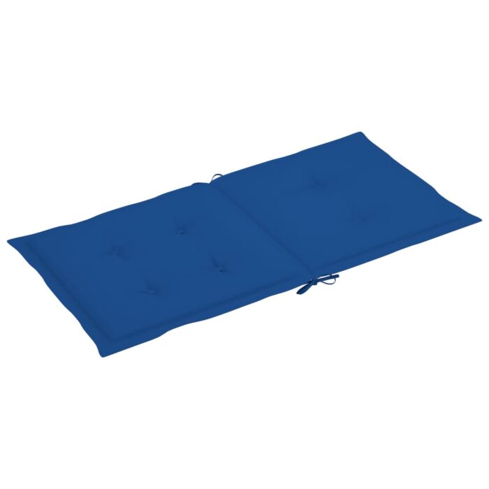 Coussins de chaise de jardin à dossier bas lot de 4 bleu royal – Image 2