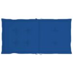 Coussins de chaise de jardin à dossier bas lot de 4 bleu royal – Image 3