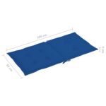 Coussins de chaise de jardin à dossier bas lot de 4 bleu royal – Image 5