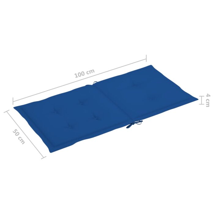 Coussins de chaise de jardin à dossier bas lot de 4 bleu royal – Image 5