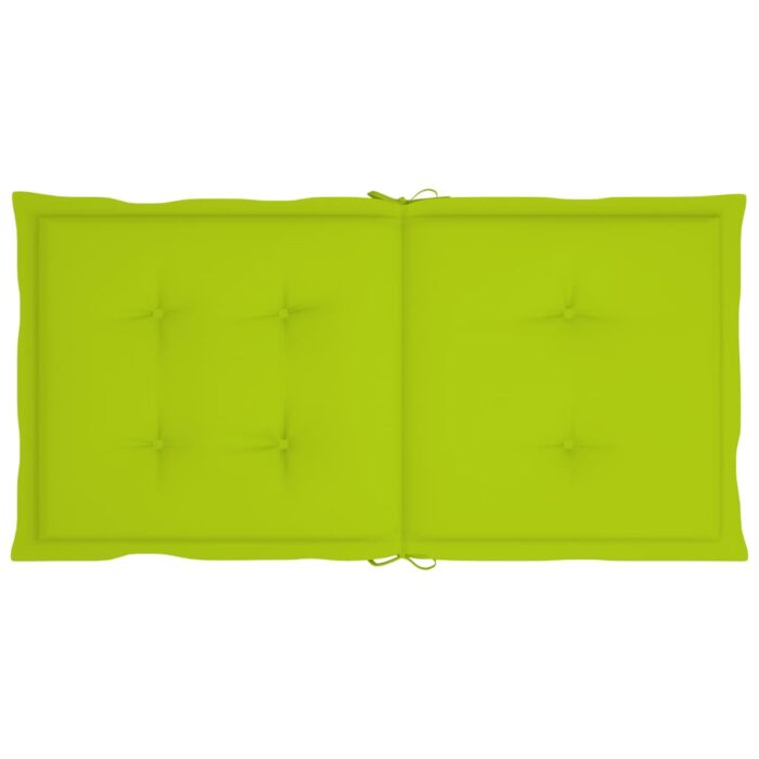 Coussins de chaise de jardin à dossier bas lot de 2 vert vif – Image 3