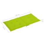 Coussins de chaise de jardin à dossier bas lot de 2 vert vif – Image 5