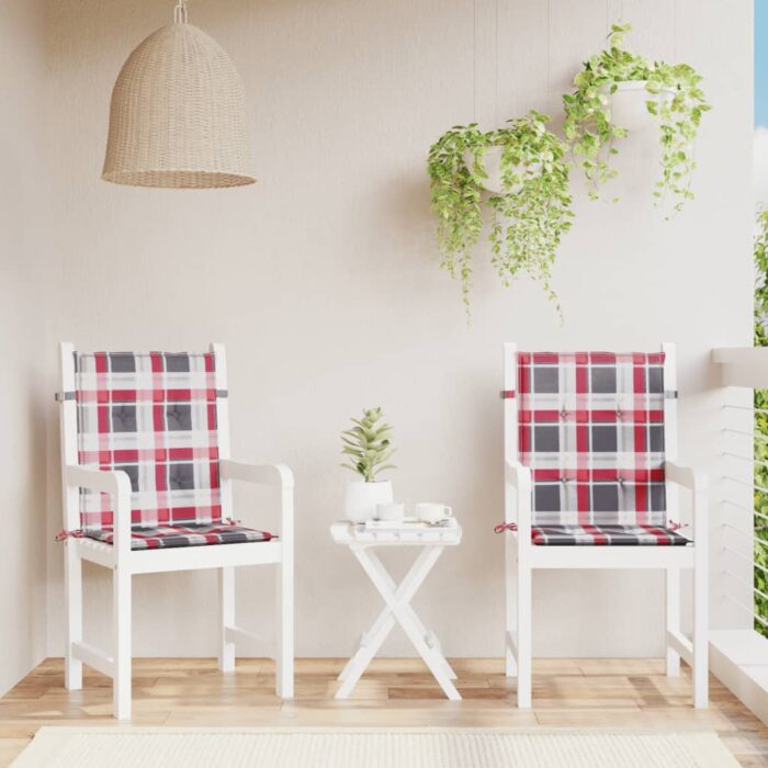 Coussins de chaise de jardin à dossier bas lot de 2 – Image 1
