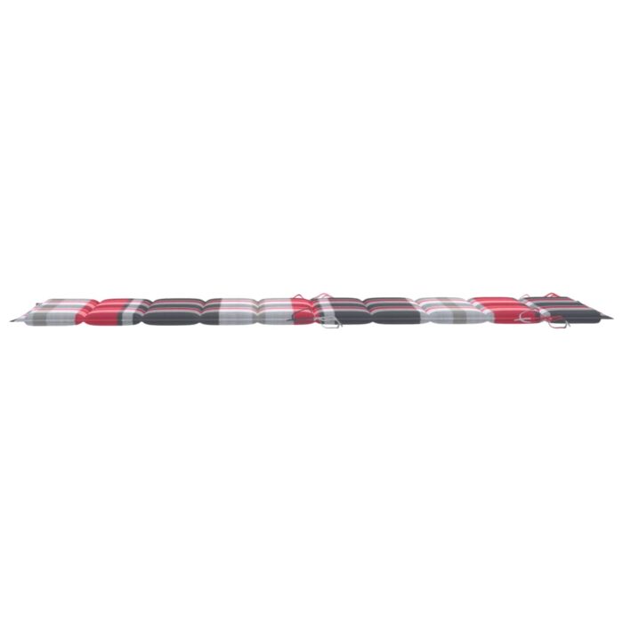 Coussin de chaise longue à carreaux rouge 186x58x4 cm – Image 5