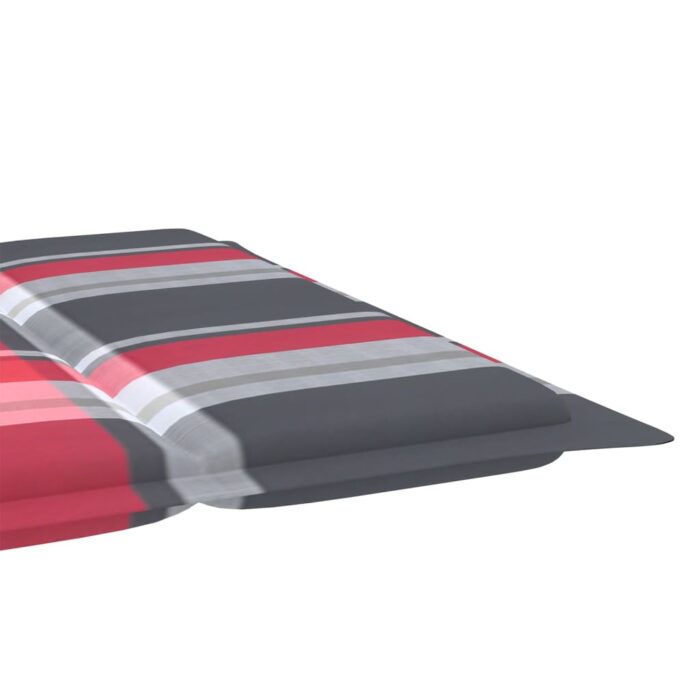 Coussin de chaise longue à carreaux rouge 186x58x4 cm – Image 6