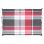 Coussin de chaise longue à carreaux rouge 186x58x4 cm – Image 8
