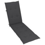 Coussin de chaise de terrasse anthracite (75+105)x50x4 cm – Image 3