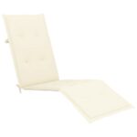 Coussin de chaise de terrasse crème (75+105)x50x4 cm – Image 2