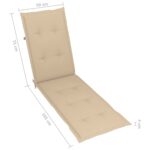 Coussin de chaise de terrasse beige (75+105)x50x4 cm – Image 7